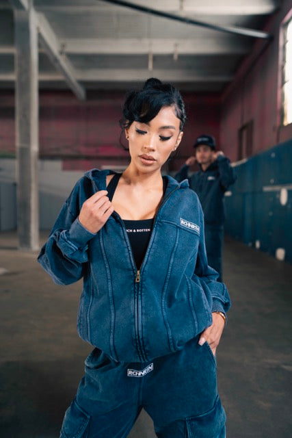 Unisex Indigo Terry Hoodie