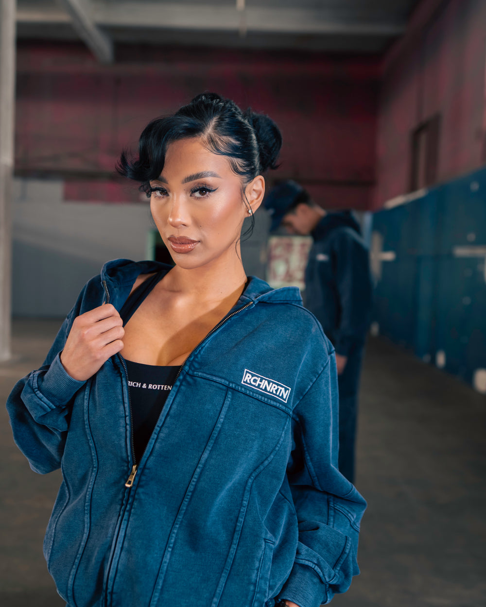 Unisex Indigo Terry Hoodie