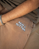 Sun Fade Terry Sweatpants  – Black and Brown