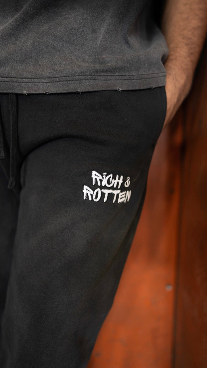 Sun Fade Terry Sweatpants  – Black and Brown