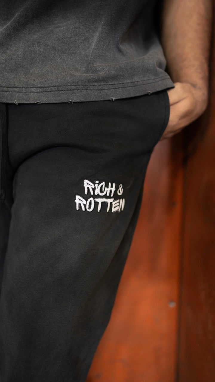 Sun Fade Terry Sweatpants  – Black and Brown