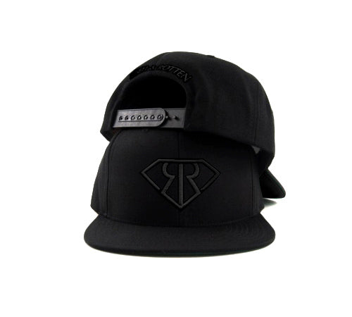 RR LOGO IN BLACK ON BLACK SNAPBACK - Rich & Rotten