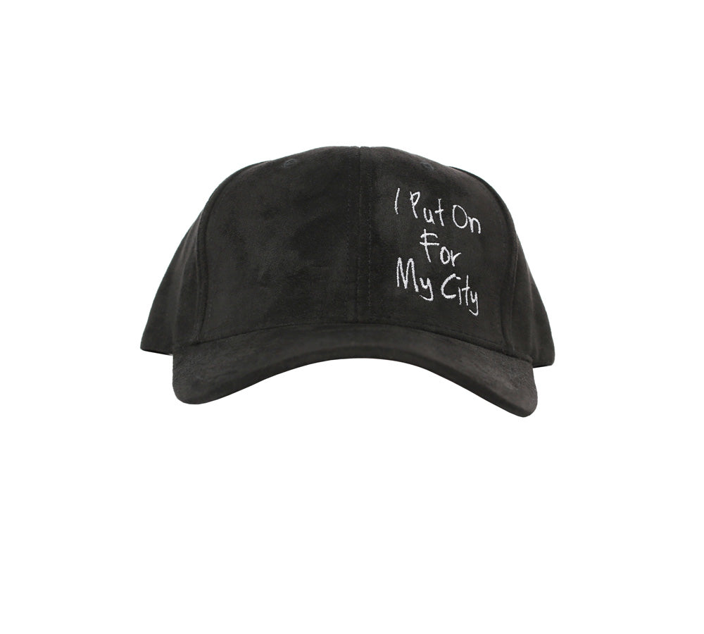 I PUT ON FOR MY CITY BLACK SUEDE DAD HAT - Rich & Rotten