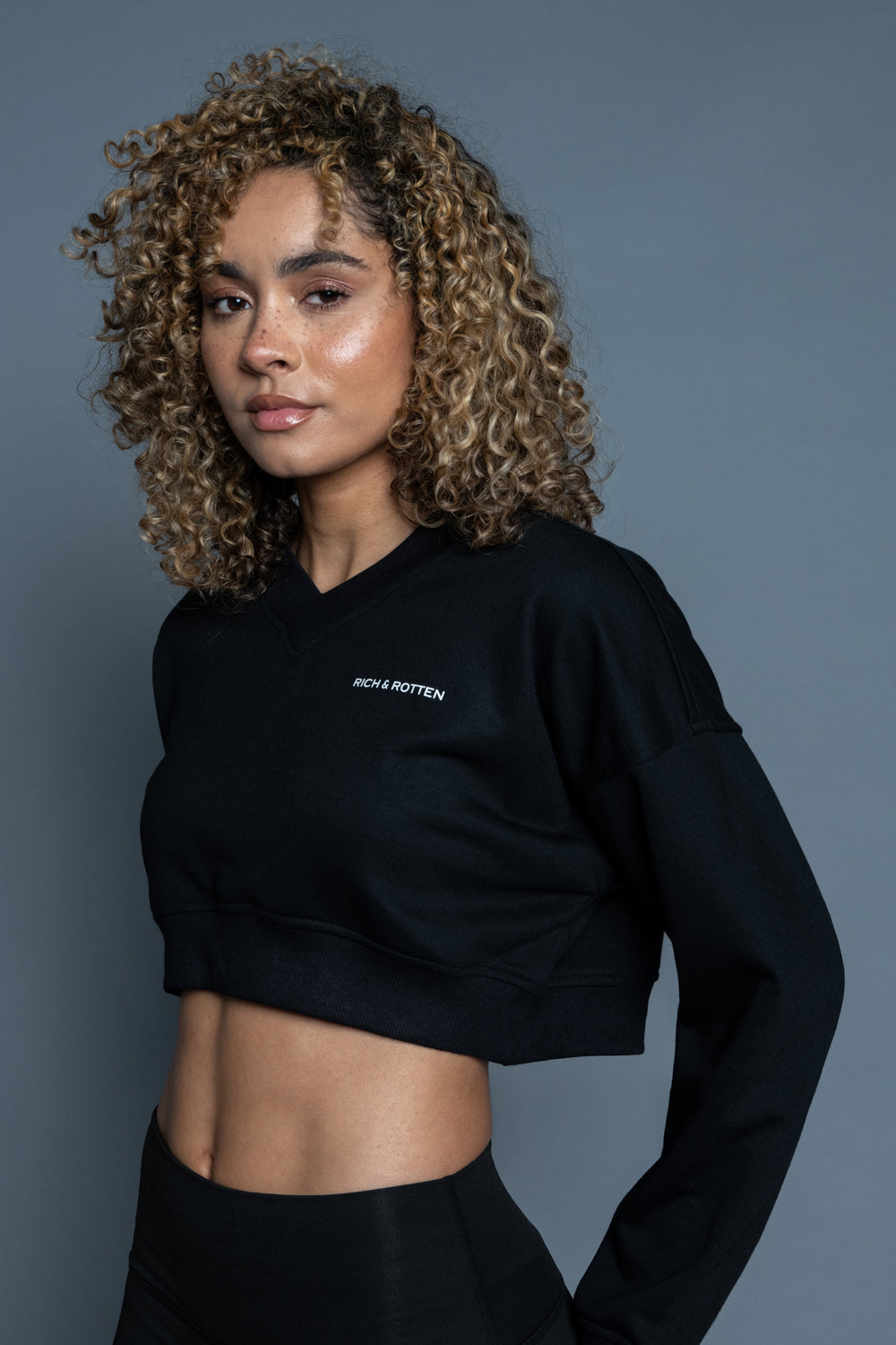 Herr V Neck Terry Crop